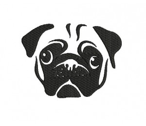 Stickdatei - Mops Silhouette